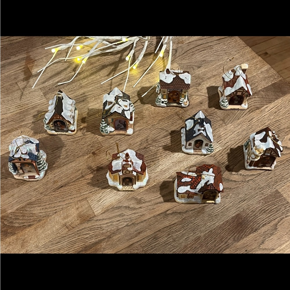 Set of 10 Vintage Hummel House Christmas Ornaments. Excellent condition